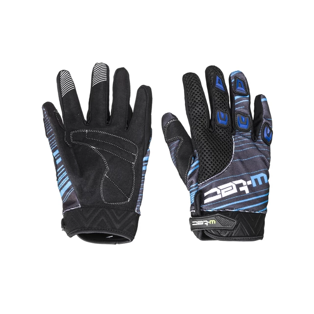 Rękawice motocyklowe W-TEC Heralt - Zielony - Niebieski