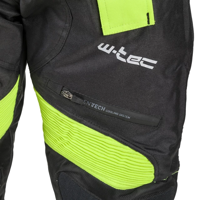 Męskie spodnie motocyklowe W-TEC Rusnac - Czarno-zielony