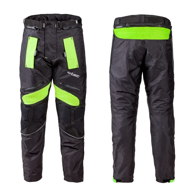 Męskie spodnie motocyklowe W-TEC Rusnac - Czarno-zielony - Czarno-zielony