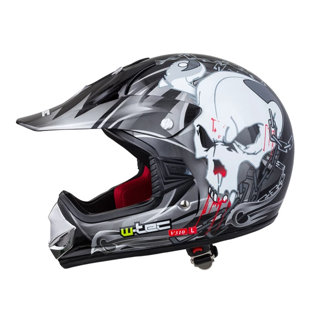 Młodzieżowy kask motocyklowy W-TEC V310 enduro - Zombie neon pomarańczowy