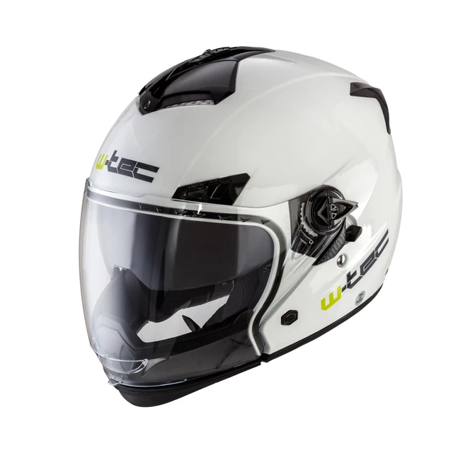 Kask motocyklowy 2w1 W-TEC NK-850 otwierany ∙ blenda przeciwsłoneczna - Biały błyszczący