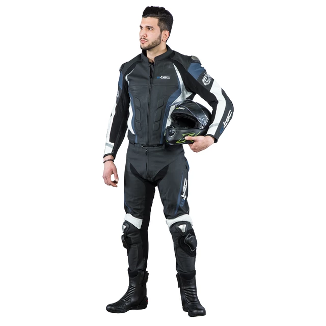 Męska skórzana kurtka motocyklowa W-TEC Velocity - Czarny-fluo