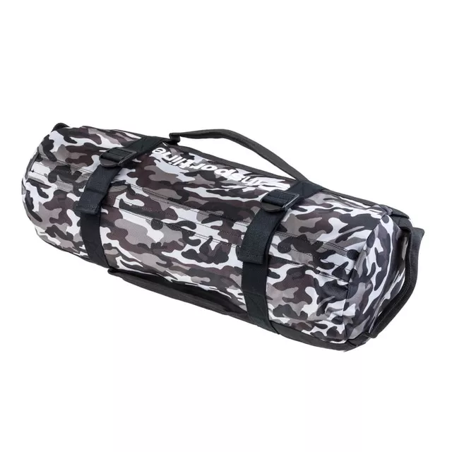 Torba treningowa z obciążeniem do ćwiczeń inSPORTline Camobag 20 kg ∙ 3 moduły ∙ uchwyty ∙ regulowana waga ∙ długość 60 cm