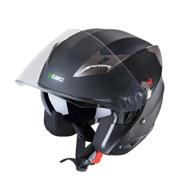 Kask motocyklowy otwarty z blendą W-TEC Putta - Biały perłowy - matowy czarno-brązowy