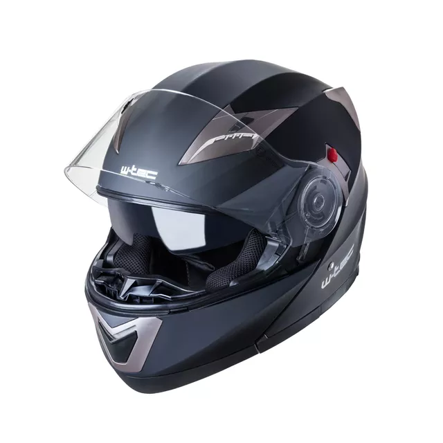 Kask motocyklowy z blendą Flip-Up W-TEC Pezzon - czarno-brązowy