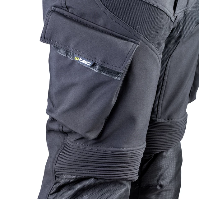 Męskie spodnie motocyklowe softshell W-TEC Erkalis GS-1729 - Czarny