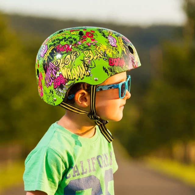 Dziecięcy kask rowerowy WORKER Freestyle Komik - Zielony