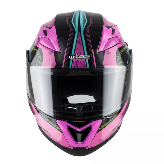 Kask motocyklowy z blendą Flip-Up W-TEC Pezzon Magenta