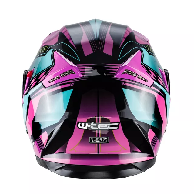 Kask motocyklowy z blendą Flip-Up W-TEC Pezzon Magenta
