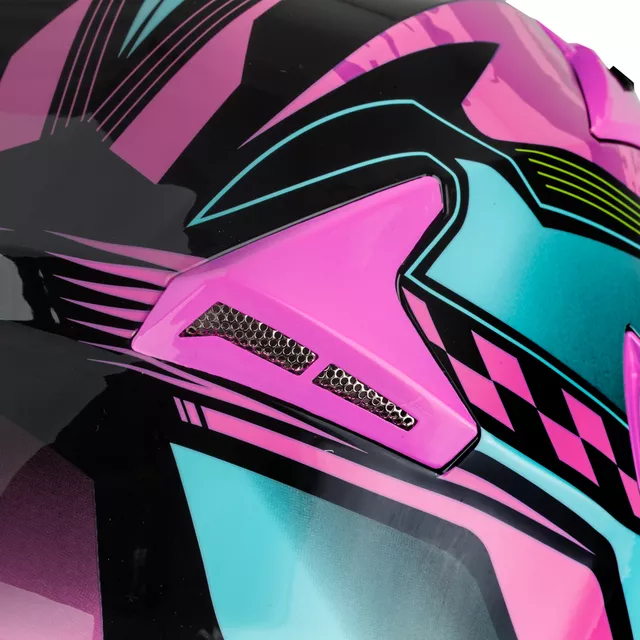 Kask motocyklowy z blendą Flip-Up W-TEC Pezzon Magenta