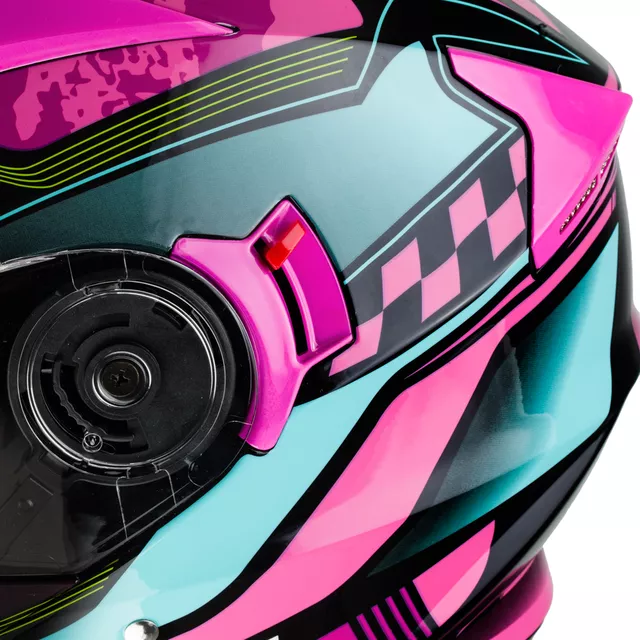 Kask motocyklowy z blendą Flip-Up W-TEC Pezzon Magenta