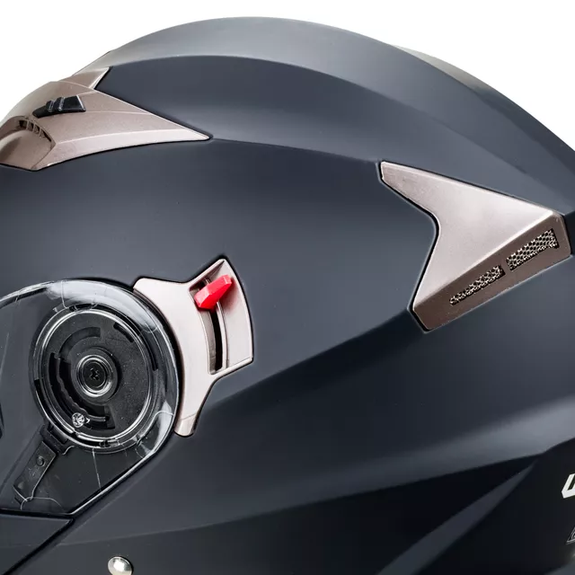 Kask motocyklowy z blendą Flip-Up W-TEC Pezzon - czarno-brązowy