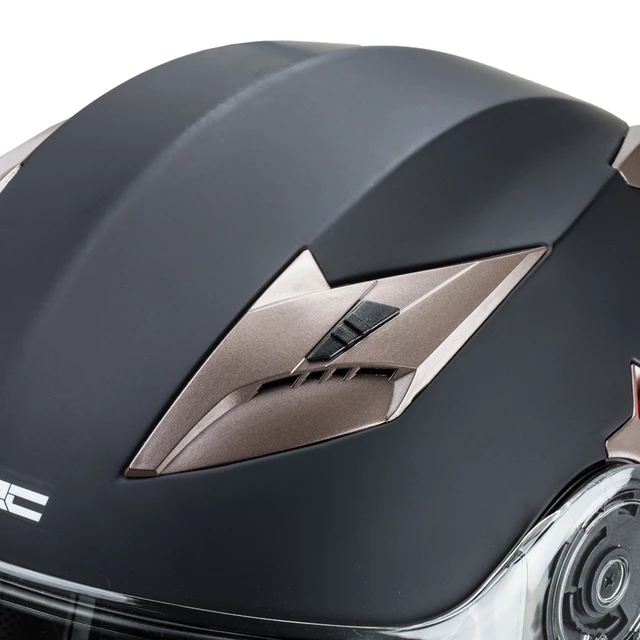 Kask motocyklowy z blendą Flip-Up W-TEC Pezzon - czarno-brązowy