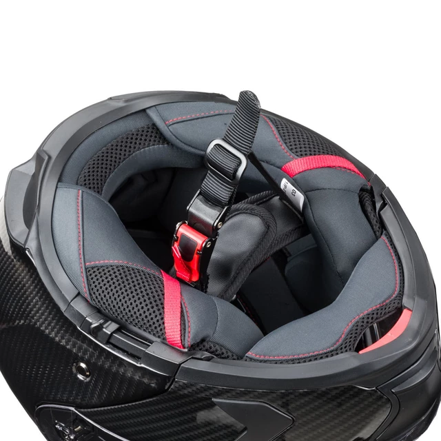 Kask motocyklowy full-carbon W-TEC Tensiler ∙ lekki ∙ skorupa karbon + włókno szklane ∙ wysuwana osłona słoneczna - połysk węgla