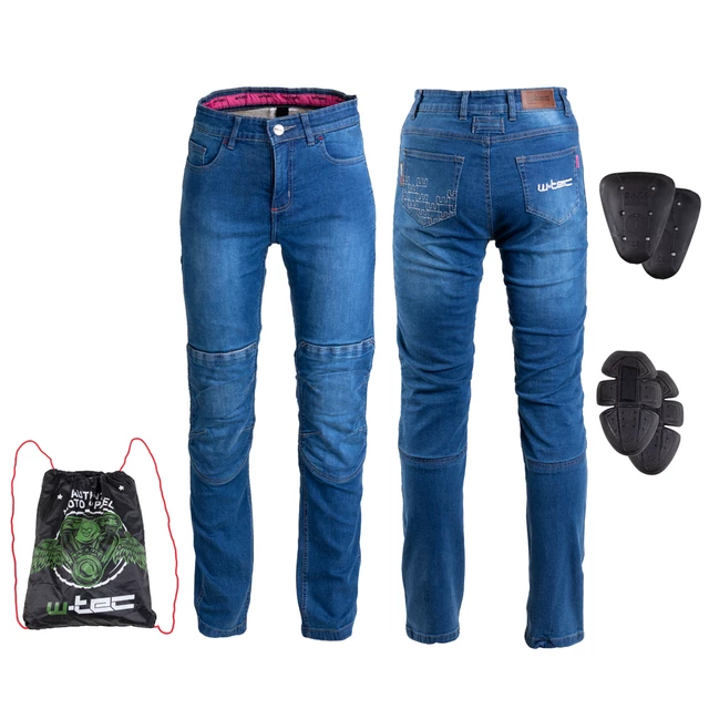Damskie jeansy motocyklowe W-TEC GoralCE - Niebieski - Niebieski