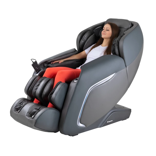 Fotel do relaksu inSPORTline Carlita ∙ masaż mechaniczny + powietrzny ∙ ogrzewanie podczerwienią ∙ sterowanie głosowe ∙ Bluetooth - Antracyt