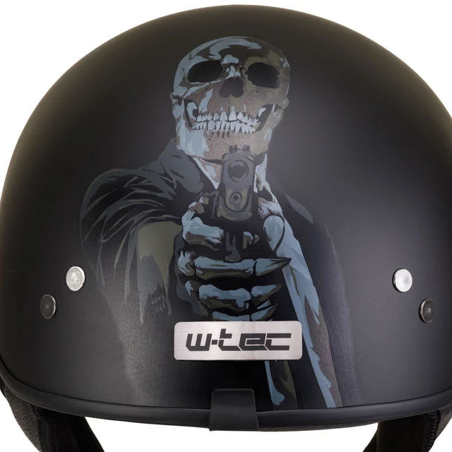 Kask motocyklowy otwarty chopper W-TEC Black Heart Rednut - Motocykl / Czarny mat