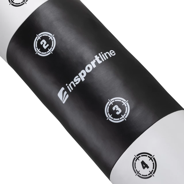 Worek bokserski treningowy inSPORTline Robkin 35x120cm ∙ waga 33 kg ∙ skóra syntetyczna ∙ z łańcuchami - Czarno-biały