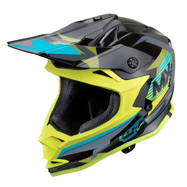 Kask motocyklowy cross enduro W-TEC V321 ∙ ABS ∙ ECE 22-05 ∙ wentylacja ∙ lekki - Północny ogień - Światło księżyca