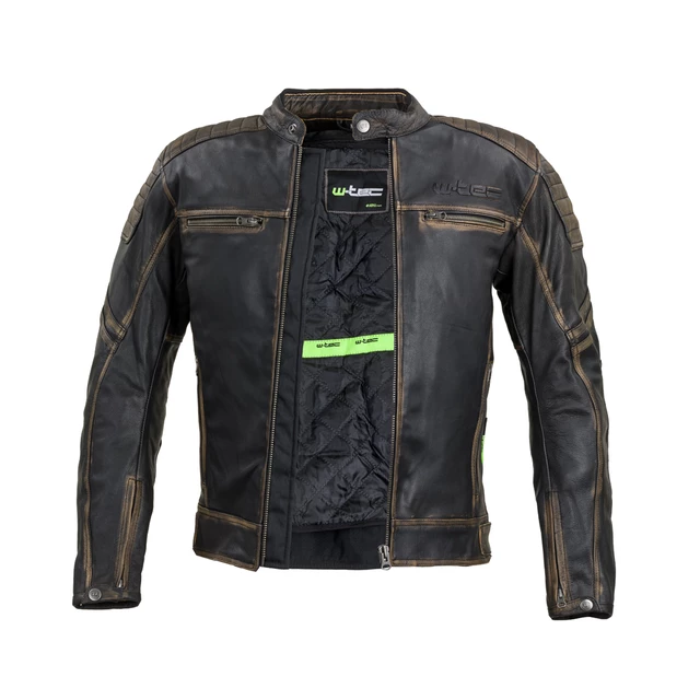 Skórzana kurtka motocyklowa W-TEC Mungelli - Brązowy Vintage