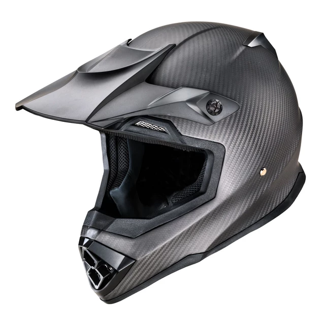 Kask motocyklowy motocross downhill W-TEC Crosscomp - połysk węgla - mata węglowa