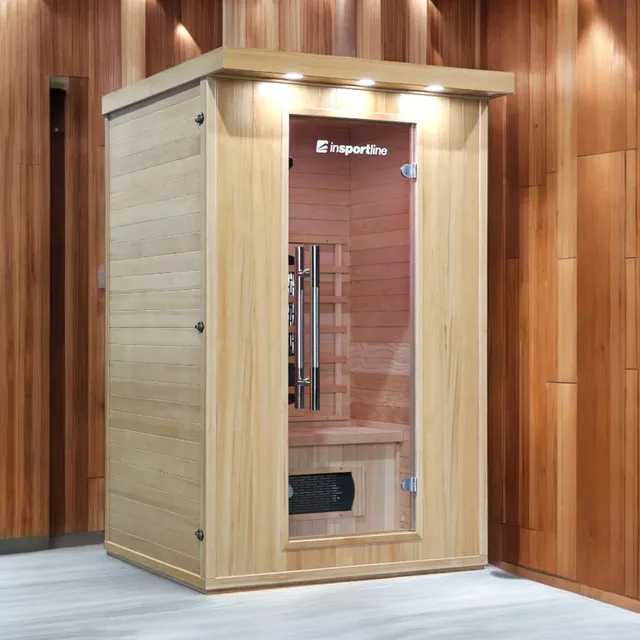 Sauna na podczerwień inSPORTline Mettsa 200 ∙ 6 promienników ceramicznych ∙ chromoterapia 7 kolorów ∙ Bluetooth ∙ jonizator