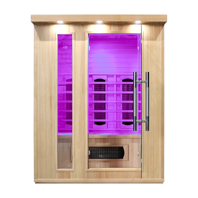 Sauna na podczerwień inSPORTline Mettsa 300 ∙ 6 promienników ceramicznych ∙ dach LED 7 kolorów ∙ Bluetooth & jonizator
