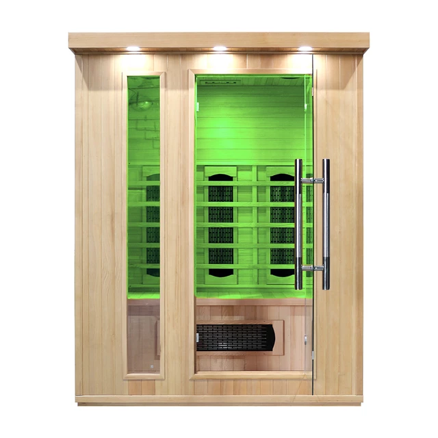Sauna na podczerwień inSPORTline Mettsa 300 ∙ 6 promienników ceramicznych ∙ dach LED 7 kolorów ∙ Bluetooth & jonizator