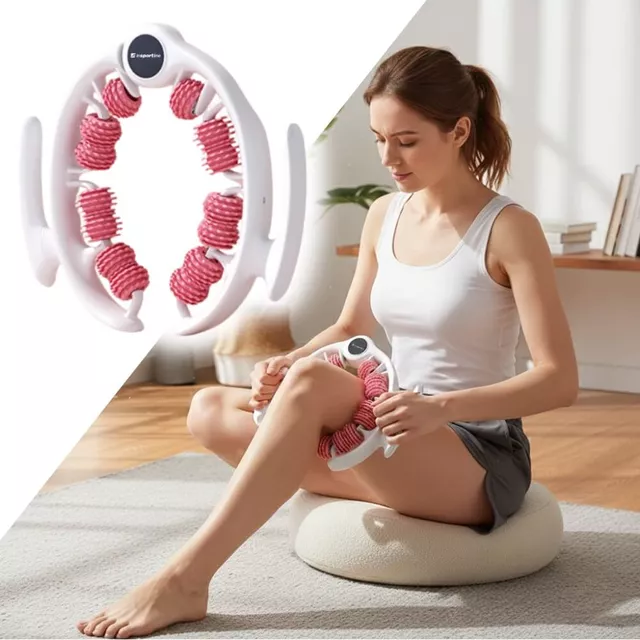 Masażer wielofunkcyjny inSPORTline Alesaki ∙ 8 rolek masujących ∙ ergonomiczny kształt ∙ lekka konstrukcja ∙ materiał tpr