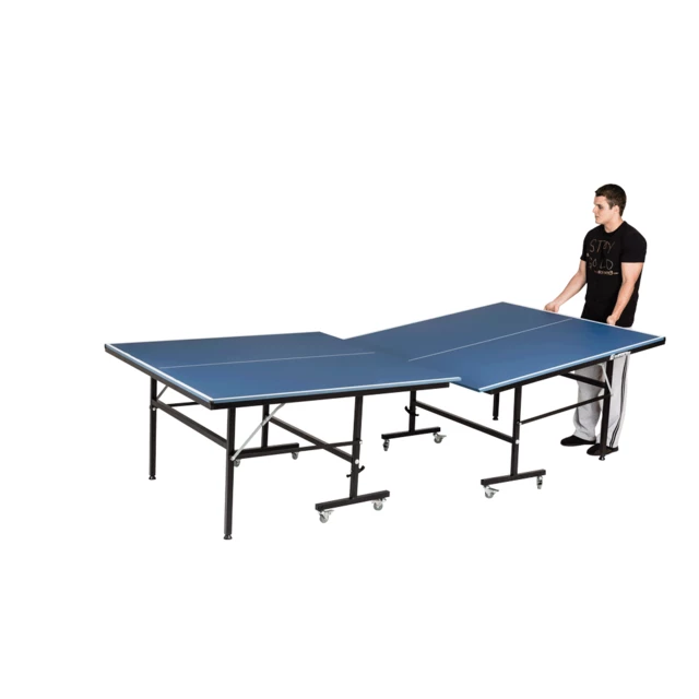 Wzmacniany stół do ping-ponga inSPORTline Pinton ∙ płyta MDF 15 mm ∙ szybkie składanie ∙ 8 kół z hamulcem ∙ siatka w zestawie - Czarny