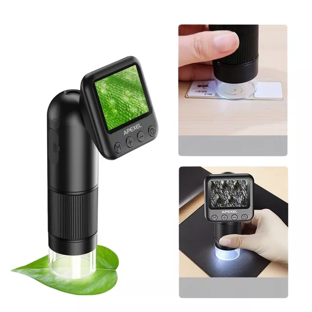 Mikroskop cyfrowy Apexel 400-800x ∙ ekran IPS HD ∙ nagrywanie 720p ∙ bateria 3 h ∙ karta SD 32 GB