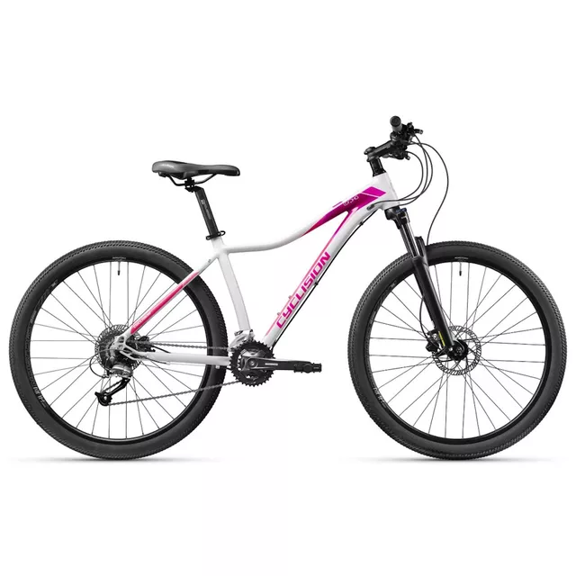 Damski rower górski Cyclision Corpha 3 MK-II 29" ∙ amortyzowany widelec ∙ hydrauliczne hamulce tarczowe ∙ rama aluminiowa ∙ 18 przełożeń - Minty Gray - Pink Wave