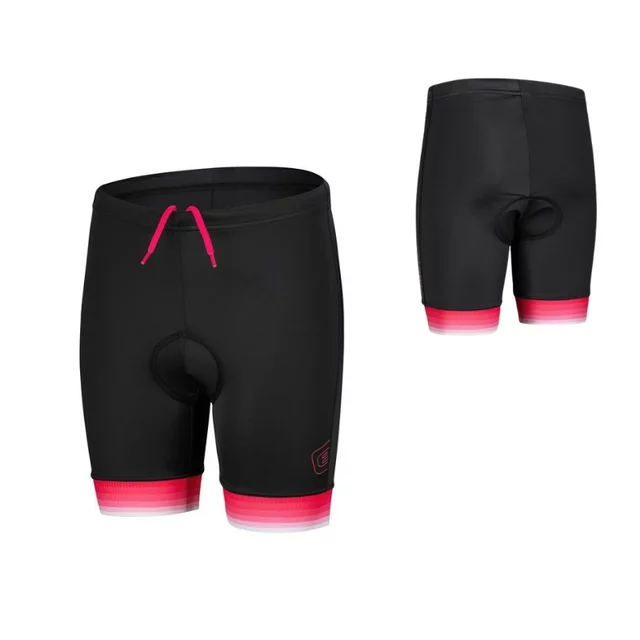 Dziecięce spodenki rowerowe Etape Junior 2.0 ∙ kompresyjne ∙ fibra pro ∙ anatomiczna wkładka soft ∙ elastyczny pas - černá/růžová