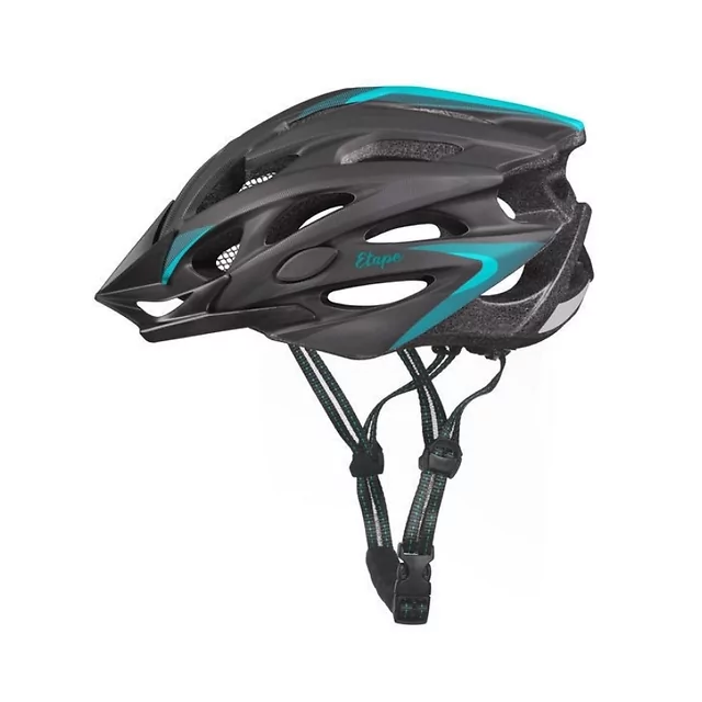 Kask rowerowy Etape Venus ∙ siatka przeciw owadom ∙ odpinany daszek ∙ 25 otworów wentylacyjnych ∙ elementy odblaskowe - czarny/miętowy mat