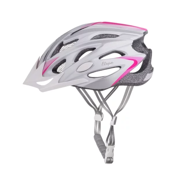 Kask rowerowy Etape Venus ∙ siatka przeciw owadom ∙ odpinany daszek ∙ 25 otworów wentylacyjnych ∙ elementy odblaskowe - biały/różowy mat