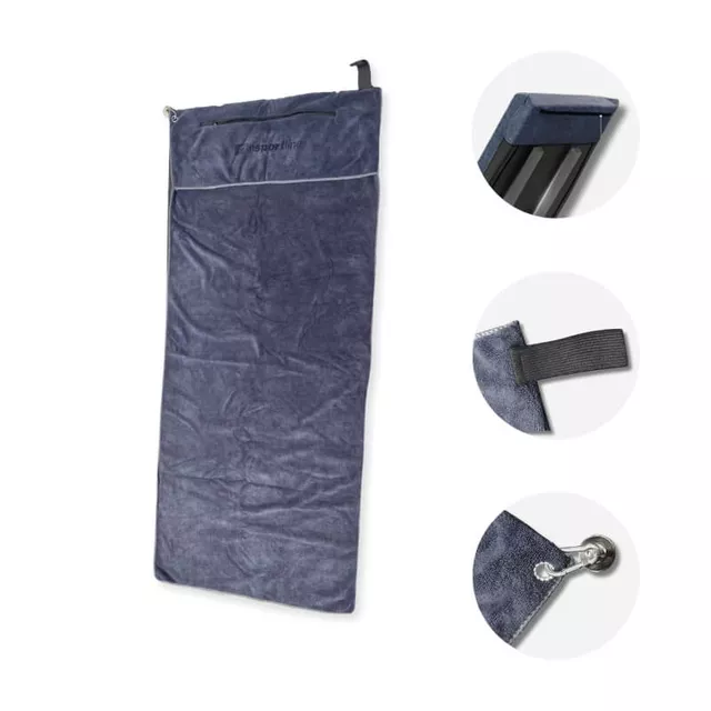Ręcznik z magnesem i kieszenią inSPORTline BenchBuddy ∙ szybkoschnąca mikrofibra 120×50 cm
