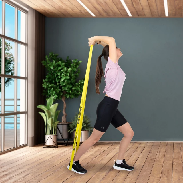 Guma oporowa do ćwiczeń inSPORTline Rand Medium ∙ obwód 208 cm, opór do 6 kg - Fluo żółty