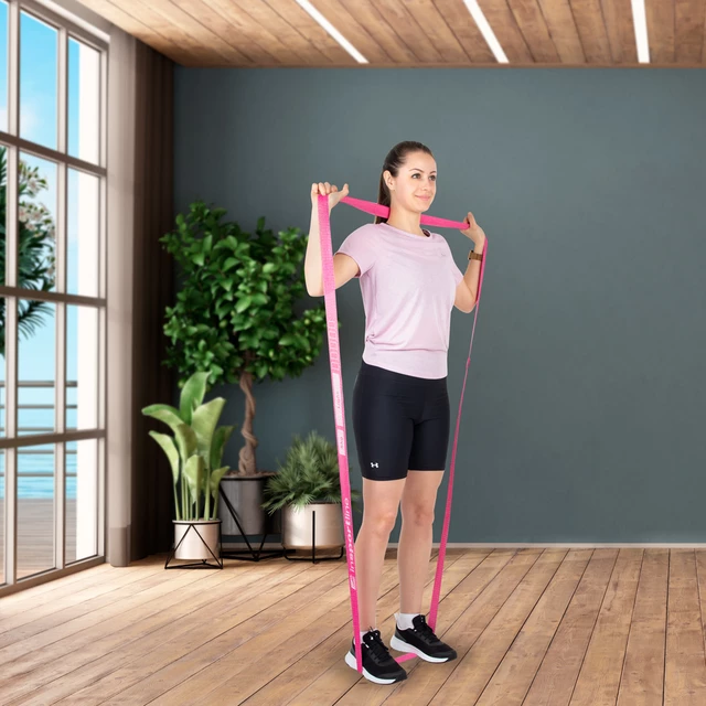 Guma oporowa do ćwiczeń inSPORTline Rand Medium ∙ obwód 208 cm, opór do 6 kg - Fluo żółty