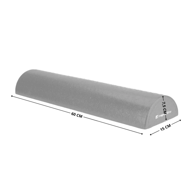 Półokrągły półwałek inSPORTline Halfep ∙ wysokość 7,5 cm ∙ długość 60 cm ∙ materiał EPP ∙ nośność 150 kg