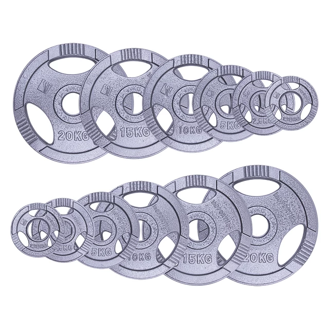 Obciążenia olimpijskie żeliwne inSPORTline Hamerton ∙ 1,25-25 kg ∙ otwór 50 mm ∙ uchwyty ergonomiczne ∙ ochrona antykorozyjna