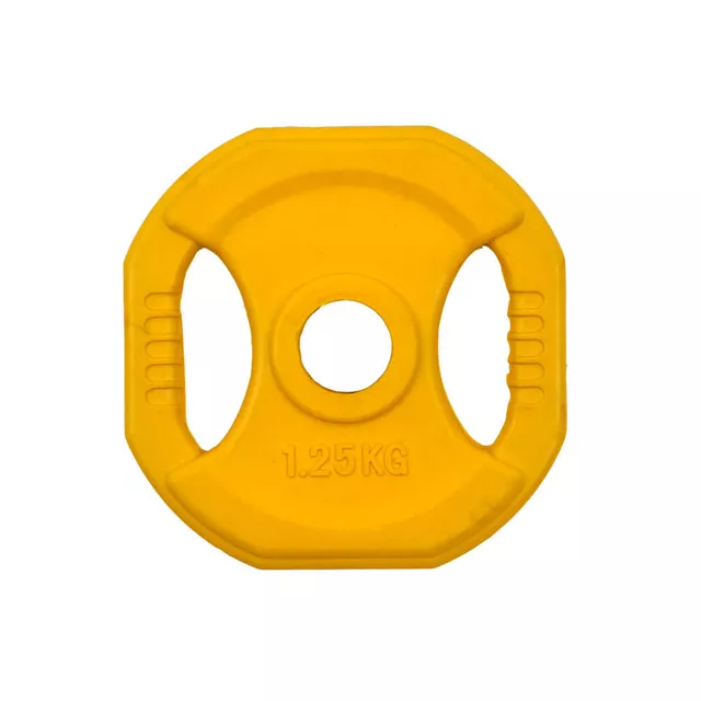 Obciążenie czworokątne inSPORTline Pump 1,25 kg ∙ gumowana powłoka ∙ uchwyty ergonomiczne ∙ otwór 30 mm