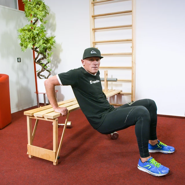 Ławka do drabinek inSPORTline Steadyline – ławka mocowana do drabinek ∙ drewno bukowe ∙ nośność 140 kg