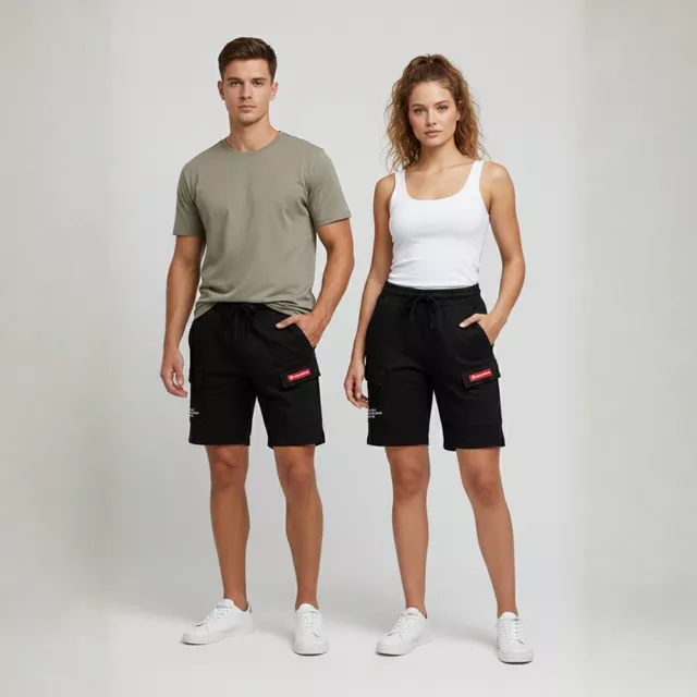 Szorty cargo inSPORTline Signature ∙ krótkie spodenki ∙ unisex ∙ elastyczny pas ∙ przestronne kieszenie ∙ wygodny materiał - Czarny