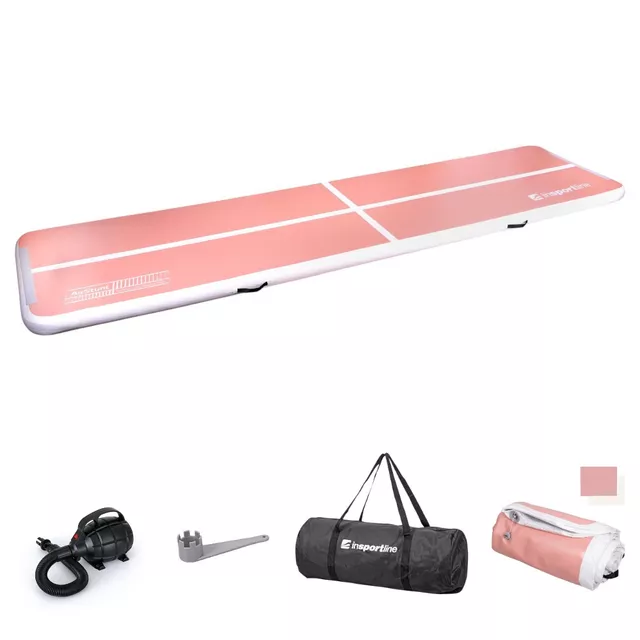 Ścieżka akrobatyczna Airtrack inSPORTline Airstunt 500x100x10 cm ∙ z pompką elektryczną ∙ nośność 850 kg ∙ wodoodporna ∙ torba w zestawie