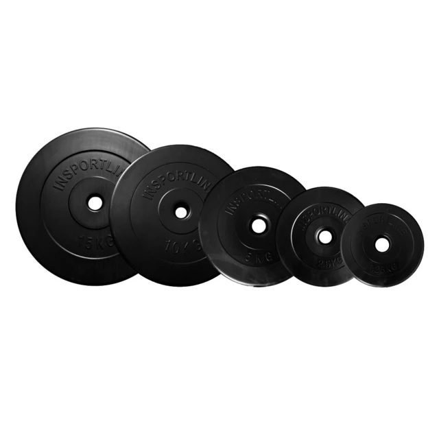 Zestaw obciążeń cementowych inSPORTline CEM 2x1,25-15 kg ∙ 10 szt. ∙ waga 67,5 kg ∙ otwór 30 mm
