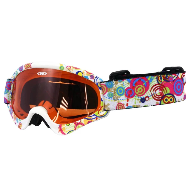Dziecięce gogle snowboardowe WORKER Sterling z grafiką  ∙ ochrona UV ∙ anti-fog ∙ wentylacja ∙ elastyczny pasek ∙ dla dzieci - Z12-ŻÓŁTY-żółta grafika - Z12-BIAŁY -biała grafika.