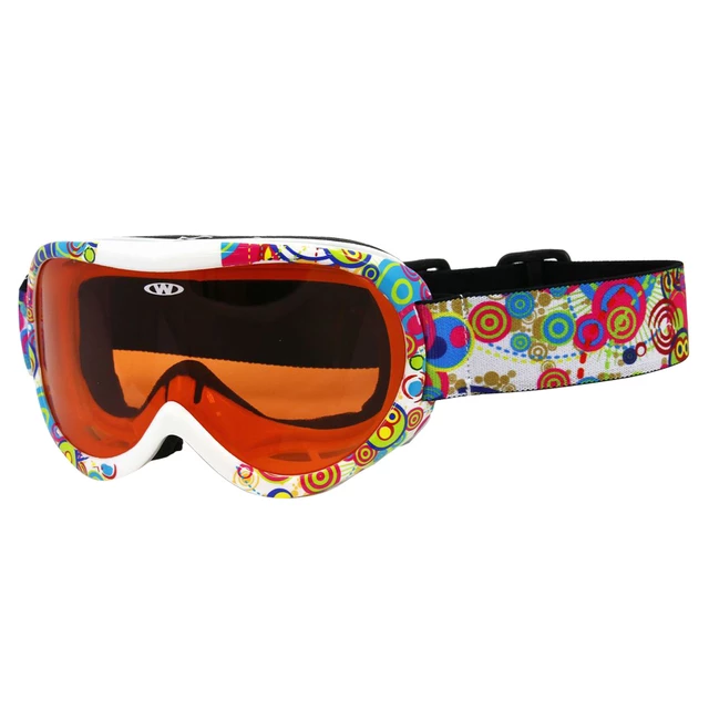 Dziecięce gogle snowboardowe WORKER Miller ∙ design z grafiką ∙ soczewki S2 pomarańczowe ∙ regulowany pasek ∙ antymgła ∙ ochrona UV - Z12-CZERWONY- czerwona grafika
