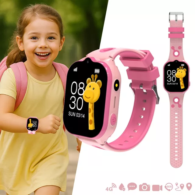 Smartwatch inSPORTline Melino dla dzieci z SIM GPS 4G LTE IP67 i przyciskiem SOS nowoczesne funkcje
