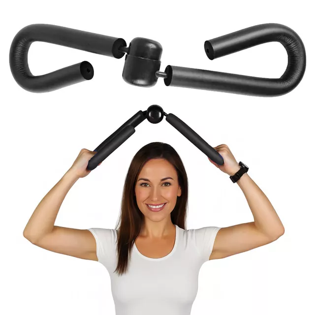 Motylek / agrafka do ćwiczeń fitness inSPORTline Body Trimer ∙ uniwersalny wzmacniacz ud, ramion, klatki ∙ piankowe uchwyty - Czarny