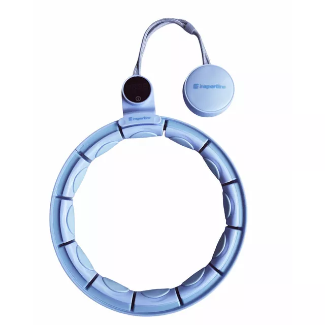 Hula hop z obciążeniem i licznikiem inSPORTline Weight Hoop Flex ∙ regulowany obwód 69–117,5 cm ∙ 15 głowic masujących ∙ LCD